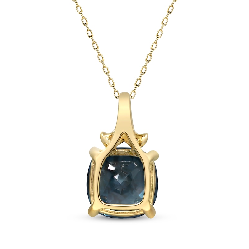 Main Image 3 of London Blue Topaz & Diamond Accent Necklace 10K Yellow Gold 18&quot;