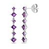 Thumbnail Image 1 of Square-Cut Amethyst Drop Earrings Sterling Silver