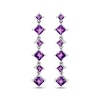 Thumbnail Image 2 of Square-Cut Amethyst Drop Earrings Sterling Silver