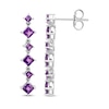 Thumbnail Image 3 of Square-Cut Amethyst Drop Earrings Sterling Silver