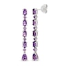 Thumbnail Image 1 of Pear, Oval & Round-Cut Amethyst Drop Earrings Sterling Silver