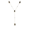 Thumbnail Image 3 of Oval-Cut Agate & Diamond Station Y-Drop Necklace 1/20 ct tw 10K Yellow Gold 18&quot;