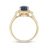 Thumbnail Image 1 of Cushion-Cut London Blue Topaz & Diamond Ring 1/4 ct tw 10K Yellow Gold