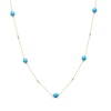 Thumbnail Image 0 of Turquoise & Diamond Station Necklace 1/20 ct tw 10K Yellow Gold 18"