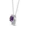 Thumbnail Image 2 of Oval-Cut Amethyst & Diamond Accent Elephant Necklace Sterling Silver 18&quot;