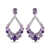 Thumbnail Image 2 of Pear, Oval & Round-Cut Amethyst & White Lab-Created Sapphire Chandelier Drop Earrings Sterling Silver