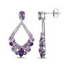 Thumbnail Image 3 of Pear, Oval & Round-Cut Amethyst & White Lab-Created Sapphire Chandelier Drop Earrings Sterling Silver