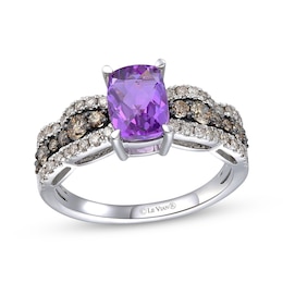 Le Vian Chocolate Waterfall Cushion-Cut Amethyst Ring 5/8 ct tw Diamonds 14K Vanilla Gold