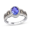 Thumbnail Image 1 of Le Vian Chocolate Waterfall Oval-Cut Tanzanite Halo Ring 3/4 ct tw Diamonds 14K Vanilla Gold