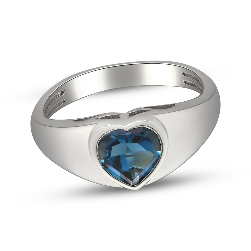 Main Image 1 of Heart-Shaped London Blue Topaz Ring Sterling Silver