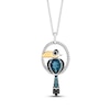 Thumbnail Image 1 of Disney Treasures The Lion King &quot;Zazu&quot; London Blue Topaz & Diamond Necklace 1/10 ct tw Sterling Silver & 10K Yellow Gold 19&quot;