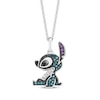 Thumbnail Image 1 of Disney Treasures Lilo & Stitch Amethyst & Tri-Color Diamond Necklace 1/8 ct tw Sterling Silver 19&quot;