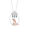 Thumbnail Image 1 of Disney Treasures Winnie the Pooh &quot;Eeyore&quot; Blue Topaz & Diamond Necklace 1/20 ct tw Sterling Silver & 10K Rose Gold 19&quot;