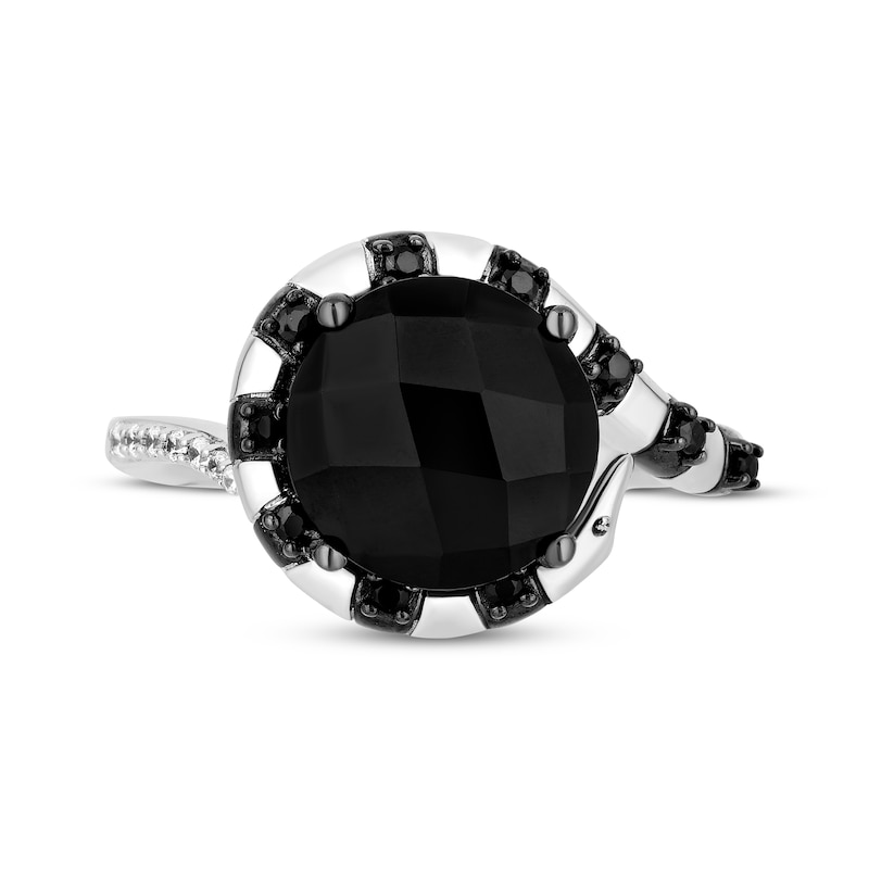 Main Image 4 of Disney Treasures The Nightmare Before Christmas Black Onyx & Diamond Snake Ring 1/6 ct tw Sterling Silver