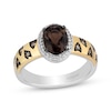 Thumbnail Image 1 of Disney Treasures The Lion King Oval-Cut Smoky Quartz & Diamond Ring 1/6 ct tw Sterling Silver & 10K Yellow Gold