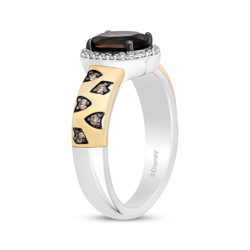 Main Image 2 of Disney Treasures The Lion King Oval-Cut Smoky Quartz & Diamond Ring 1/6 ct tw Sterling Silver & 10K Yellow Gold