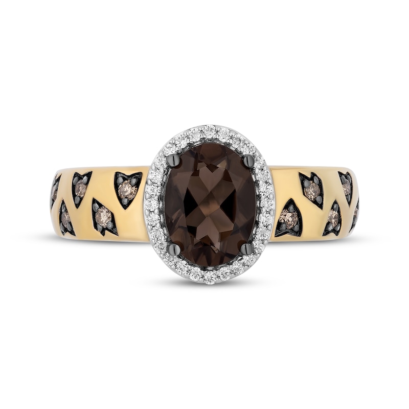 Main Image 4 of Disney Treasures The Lion King Oval-Cut Smoky Quartz & Diamond Ring 1/6 ct tw Sterling Silver & 10K Yellow Gold