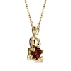 Thumbnail Image 2 of Heart-Shaped Garnet Teddy Bear Necklace 14K Yellow Gold 18&quot;