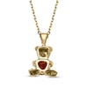 Thumbnail Image 3 of Heart-Shaped Garnet Teddy Bear Necklace 14K Yellow Gold 18&quot;