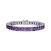 Thumbnail Image 1 of Emerald-Cut Amethyst Line Bracelet Sterling Silver 7.25&quot;