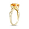 Thumbnail Image 2 of Cushion-Cut Citrine & Diamond Twist Shank Ring 1/6 ct tw 10K Yellow Gold