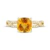 Thumbnail Image 3 of Cushion-Cut Citrine & Diamond Twist Shank Ring 1/6 ct tw 10K Yellow Gold