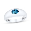 Thumbnail Image 0 of Oval-Cut London Blue Topaz Dome Ring 10K White Gold