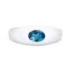 Thumbnail Image 2 of Oval-Cut London Blue Topaz Dome Ring 10K White Gold