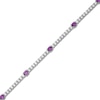 Thumbnail Image 2 of Amethyst & White Lab-Created Sapphire Line Bracelet Sterling Silver 7.25&quot;