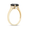 Thumbnail Image 2 of Octagon-Cut Black Onyx & Diamond Ring 1/20 ct tw 10K Yellow Gold