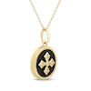 Thumbnail Image 1 of Black Onyx & Diamond Cross Medallion Necklace 1/20 ct tw 10K Yellow Gold 18"