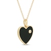 Thumbnail Image 2 of Black Onyx & Diamond Accent Heart Necklace 10K Yellow Gold 18&quot;