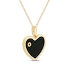 Thumbnail Image 3 of Black Onyx & Diamond Accent Heart Necklace 10K Yellow Gold 18&quot;