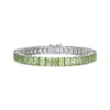 Thumbnail Image 1 of Emerald-Cut Peridot Line Bracelet Sterling Silver 7.25&quot;