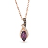 Thumbnail Image 1 of Le Vian Marquise-Cut Rhodolite Garnet Necklace 1/8 ct tw Diamonds 14K Strawberry Gold 19&quot;