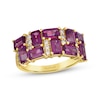 Thumbnail Image 1 of Le Vian Venetian Mosaic Octagon-Cut Rhodolite Garnet Ring 1/5 ct tw Diamonds 14K Honey Gold