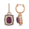 Thumbnail Image 2 of Le Vian Cushion-Cut Rhodolite Garnet Doorknocker Earrings 1 ct tw Diamonds 14K Strawberry Gold