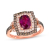 Thumbnail Image 1 of Le Vian Cushion-Cut Rhodolite Garnet Ring 1/2 ct tw Diamonds 14K Strawberry Gold