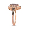 Thumbnail Image 1 of Le Vian Pear-Shaped Morganite Ring 1/2 ct tw Diamonds 14K Strawberry Gold