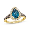 Thumbnail Image 1 of Le Vian Pear-Shaped Blue Topaz Ring 5/8 ct tw Diamonds 14K Honey Gold