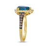 Thumbnail Image 2 of Le Vian Pear-Shaped Blue Topaz Ring 5/8 ct tw Diamonds 14K Honey Gold