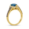 Thumbnail Image 3 of Le Vian Pear-Shaped Blue Topaz Ring 5/8 ct tw Diamonds 14K Honey Gold