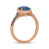 Thumbnail Image 3 of Le Vian Oval-Cut Blue Topaz Ring 3/8 ct tw Diamonds 14K Strawberry Gold