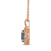 Thumbnail Image 2 of Le Vian Oval-Cut Blue Topaz Necklace 1/3 ct tw Diamonds 14K Strawberry Gold 19&quot;