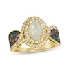 Thumbnail Image 0 of Le Vian Oval-Cut Opal & Multi-Gemstone Ring 1/2 ct tw Diamonds 14K Honey Gold