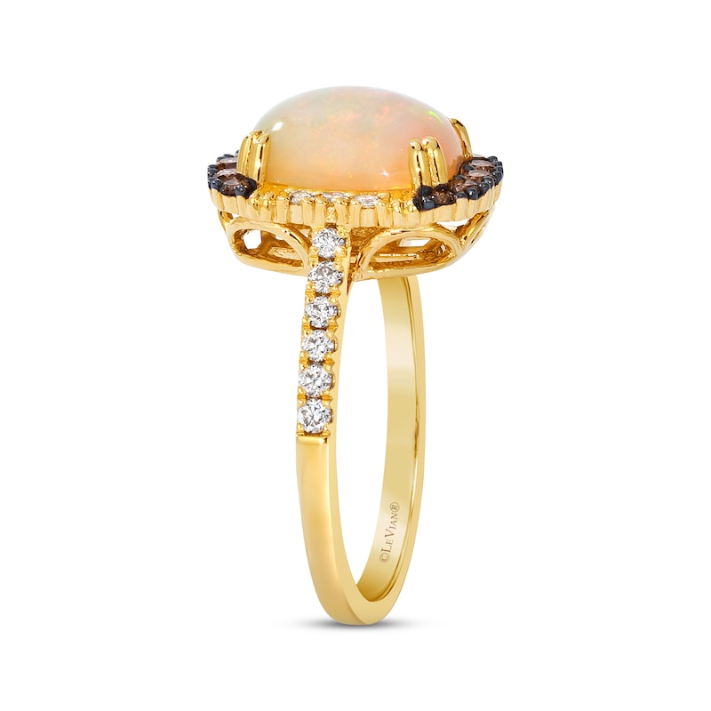 Main Image 2 of Le Vian Cushion-Cut Opal Ring 1/2 ct tw Diamonds 14K Honey Gold