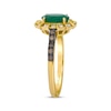 Thumbnail Image 2 of Le Vian Oval-Cut Emerald Ring 1/4 ct tw Diamonds 14K Honey Gold