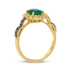 Thumbnail Image 3 of Le Vian Oval-Cut Emerald Ring 1/4 ct tw Diamonds 14K Honey Gold