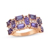 Thumbnail Image 1 of Le Vian Venetian Mosaic Octagon-Cut Amethyst Ring 1/3 ct tw Diamonds 14K Strawberry Gold