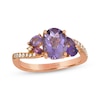 Thumbnail Image 1 of Le Vian Oval-Cut Amethyst & Rhodolite Garnet Ring 1/6 ct tw 14K Strawberry Gold